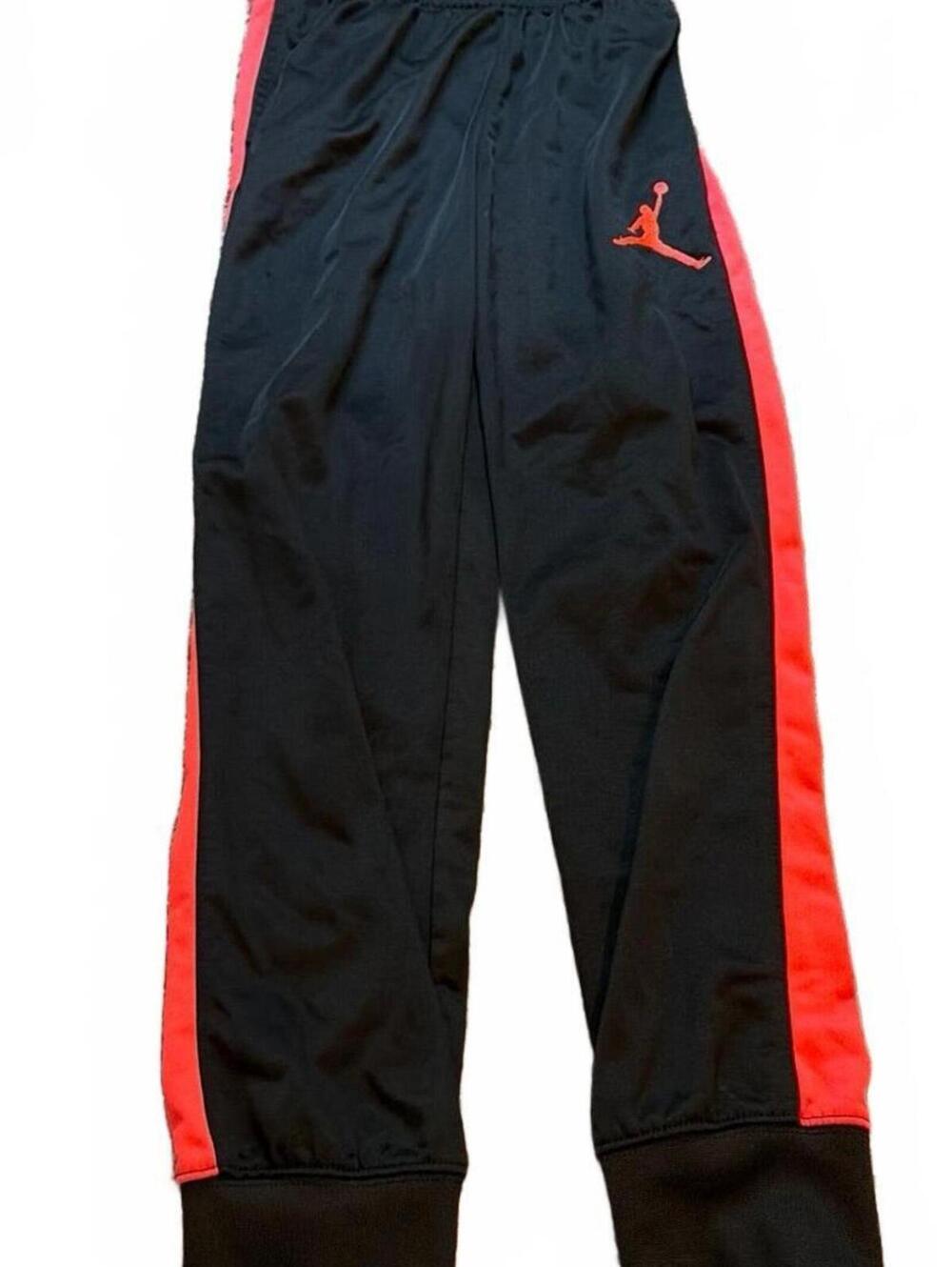 Jordan Boys Black Red Athletic Track Pants Medium